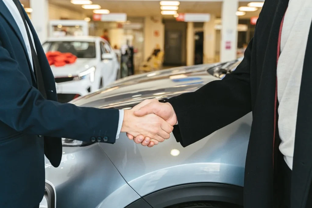 Car selling Deal closed and doing Hand shake