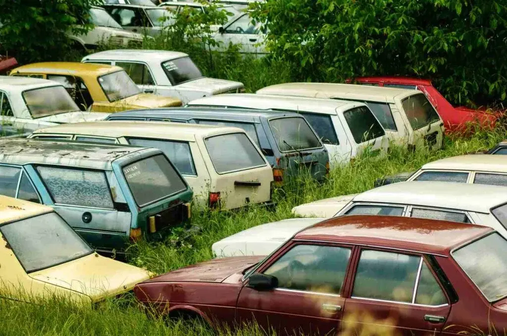 scrap cars at parking